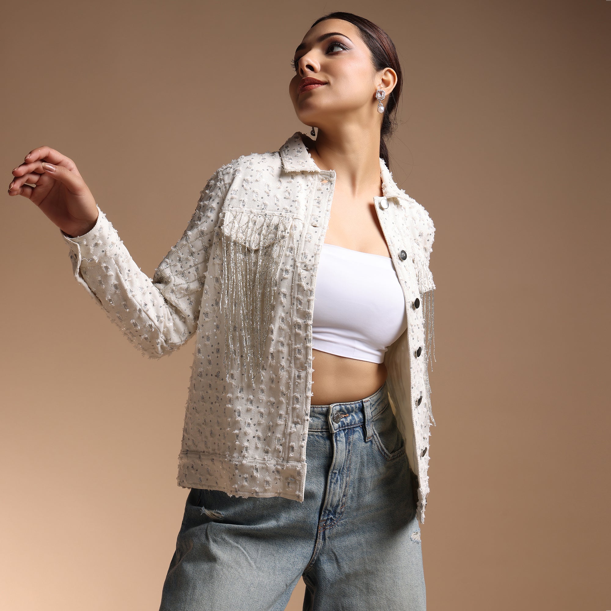 Ivory Horizon Denim Jacket